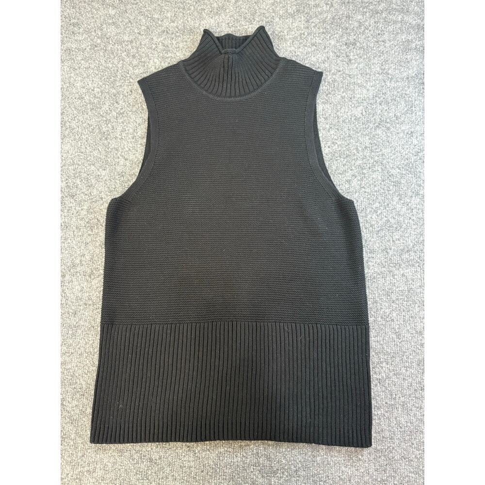 GAP Women's rollneck turtleneck sleeveless black sweater 100% cotton Sz Small